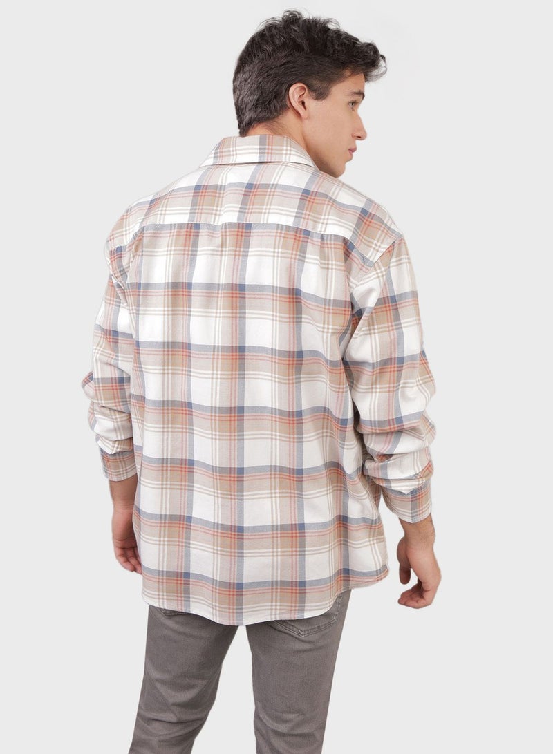 Check Detailed Regular Fit Oxford Shirt