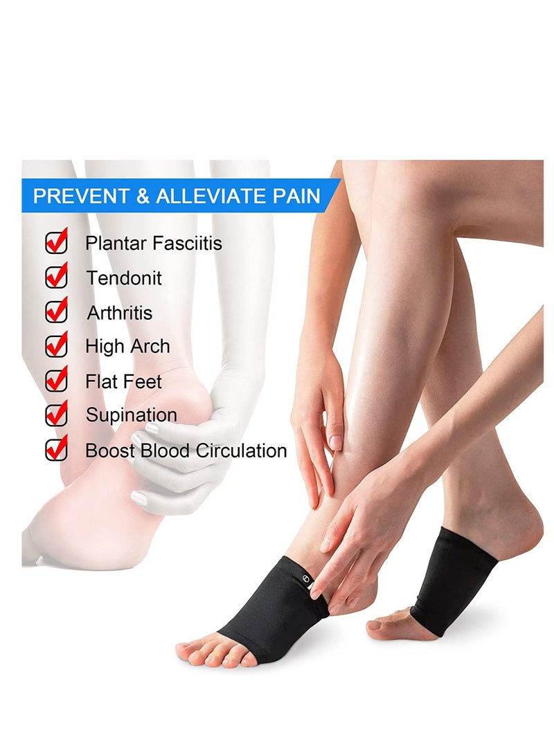 Compression Arch Support Sleeves, Plantar Fasciitis Socks, Cushioned Arch Support Braces Gel Pads for Flat Foot Pain, Relief Plantar Fasciitis Heel Spurs, Ankle Injuries 1Pairs