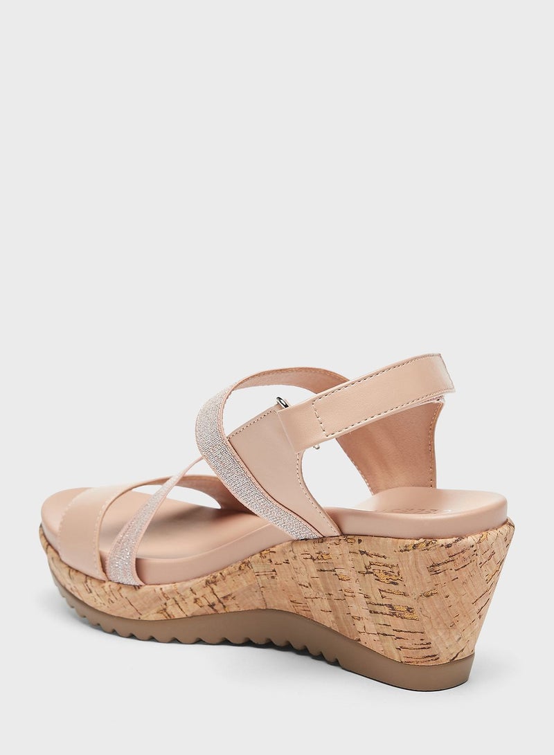 Multi  Strap Wedge Sandals