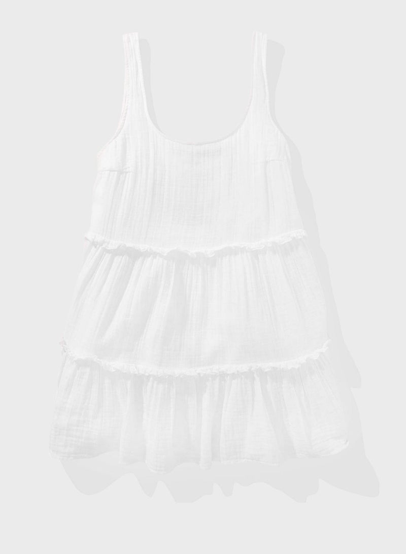 Strappy Ruffled Tiered Dress