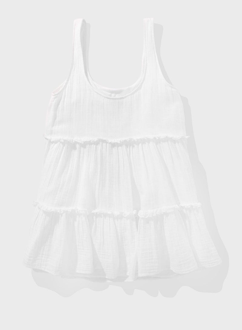 Strappy Ruffled Tiered Dress