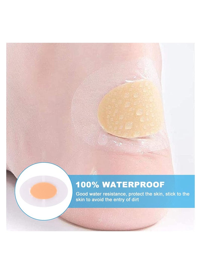 Blister Plasters Bandages 30 PCS Oval Hydrocolloid Plasters Waterproof Gel Pads Adhesive Bandages for Protecting Foot Toe from Rubbing Shoes