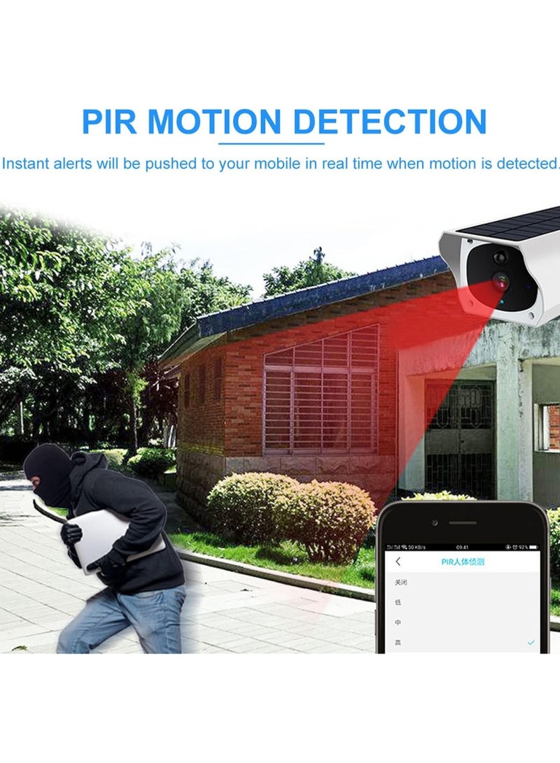 Solar Security Cameras Wireless Outdoor 1080p HD Wireless Solar Wifi Camera Smart Home Security Surveillance Outdoor Camera CCTV Video Monitor Motion Detection IP Cam For Security (With 32GB Card)