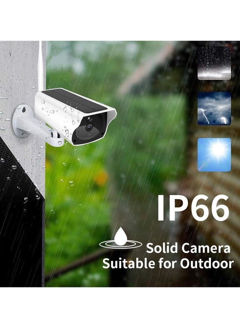 Solar Security Cameras Wireless Outdoor 1080p HD Wireless Solar Wifi Camera Smart Home Security Surveillance Outdoor Camera CCTV Video Monitor Motion Detection IP Cam For Security (With 32GB Card)