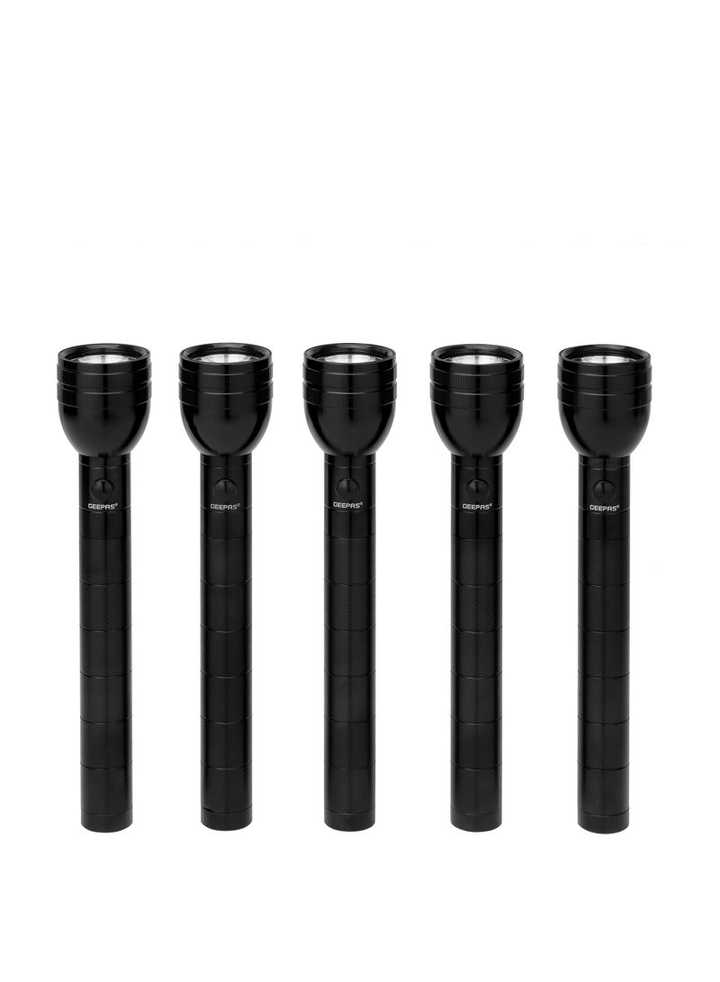 Pack Of 5 Piece Rechargeable LED Flashlight ,Light Source: 5W High Power LED, High Grade Aluminum Alloy Housing Perfect for Indoor and Outdoor Use 3 Hours Continuous Working