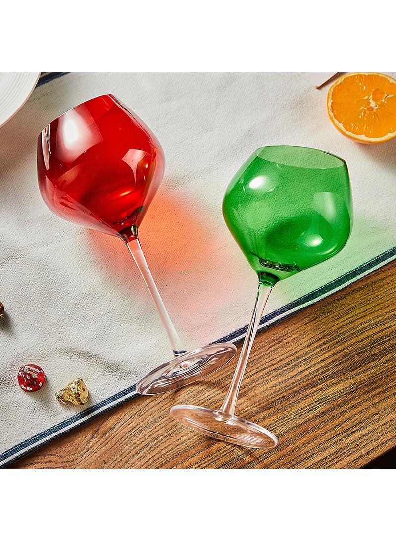 2 Piece European Style Creative Crystal Glass Beveled Goblet