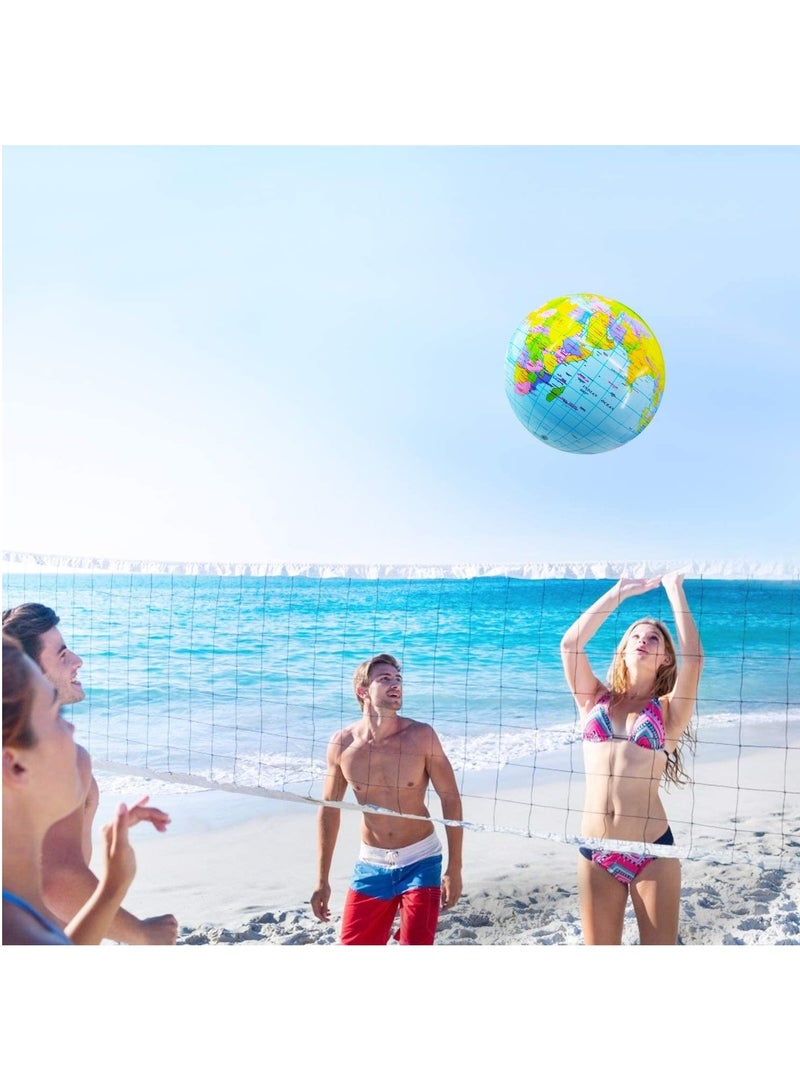 Globe Beach Ball Blow Up World Globe Inflatable Globe Beach Ball Earth Beach Ball Topographic Map Globes PVC Giant Globe Beach Ball for Kids School Classroom Geography Party Supplies 6 Pieces