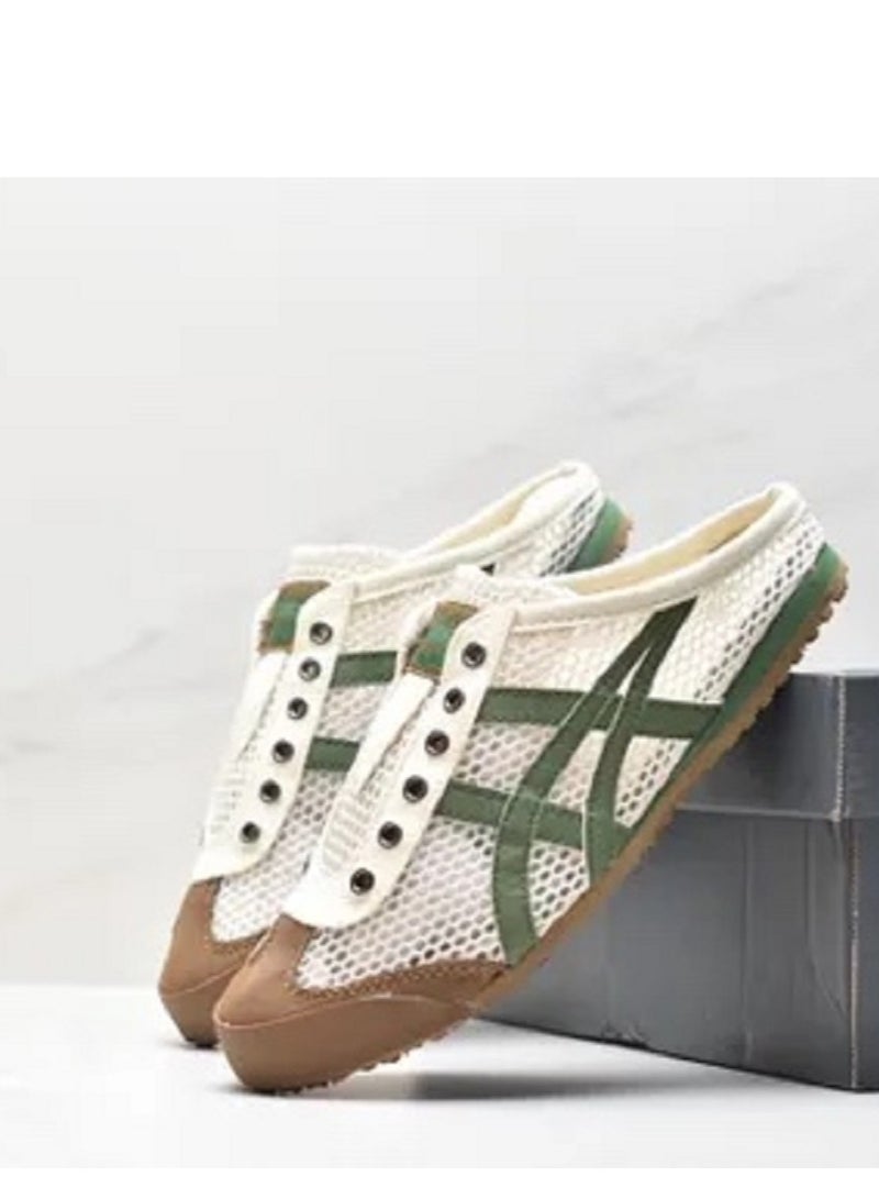 Men and Women Mexico66 Sabot - Slip On Cool Summer Casual Sandals Athlesiure/Colorblock Sneakers Brown/Green