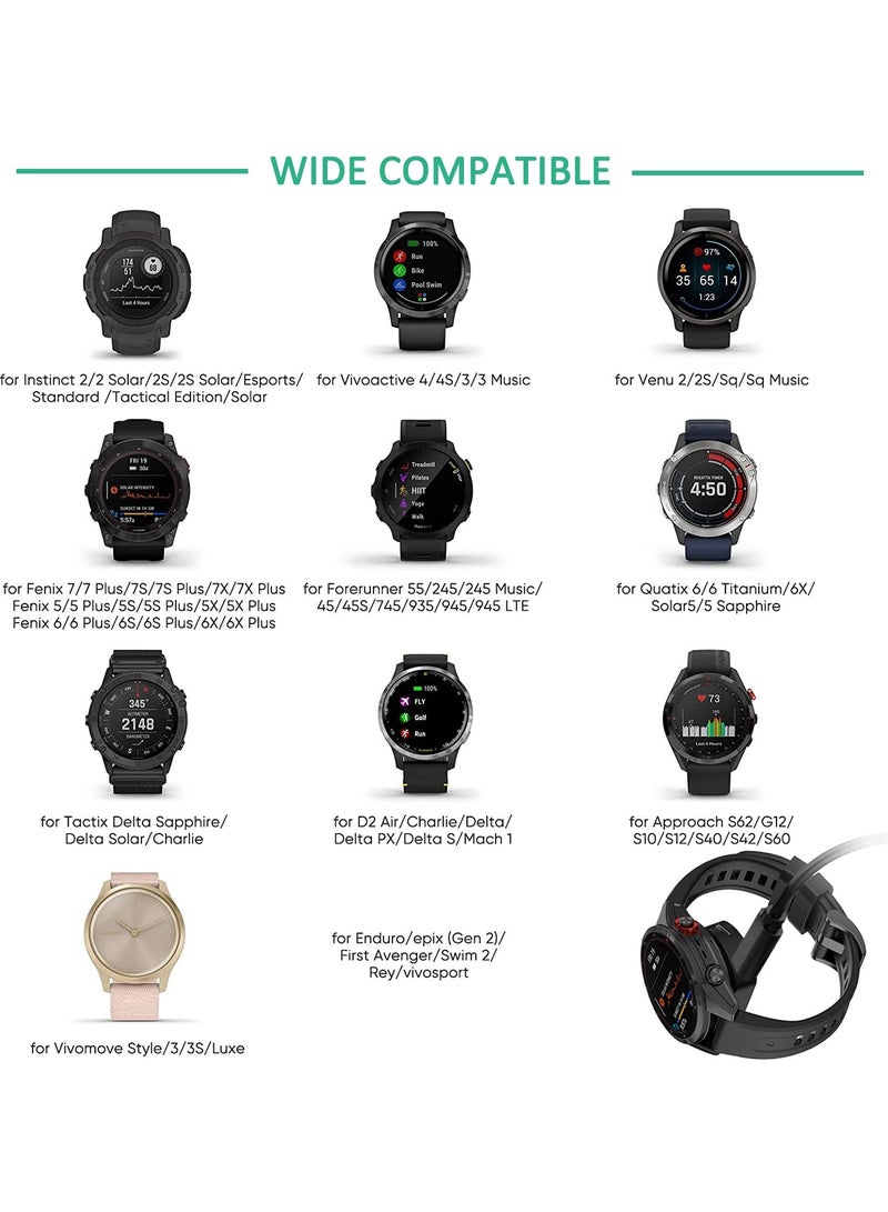 Charging Dock Adapter for Garmin Watch, USB C & Micro USB Watch Charger Charging Adapter Connector Converter Dock, Compatible with Fenix, Instinct, Tide, Tactical, Forerunner, and More Series