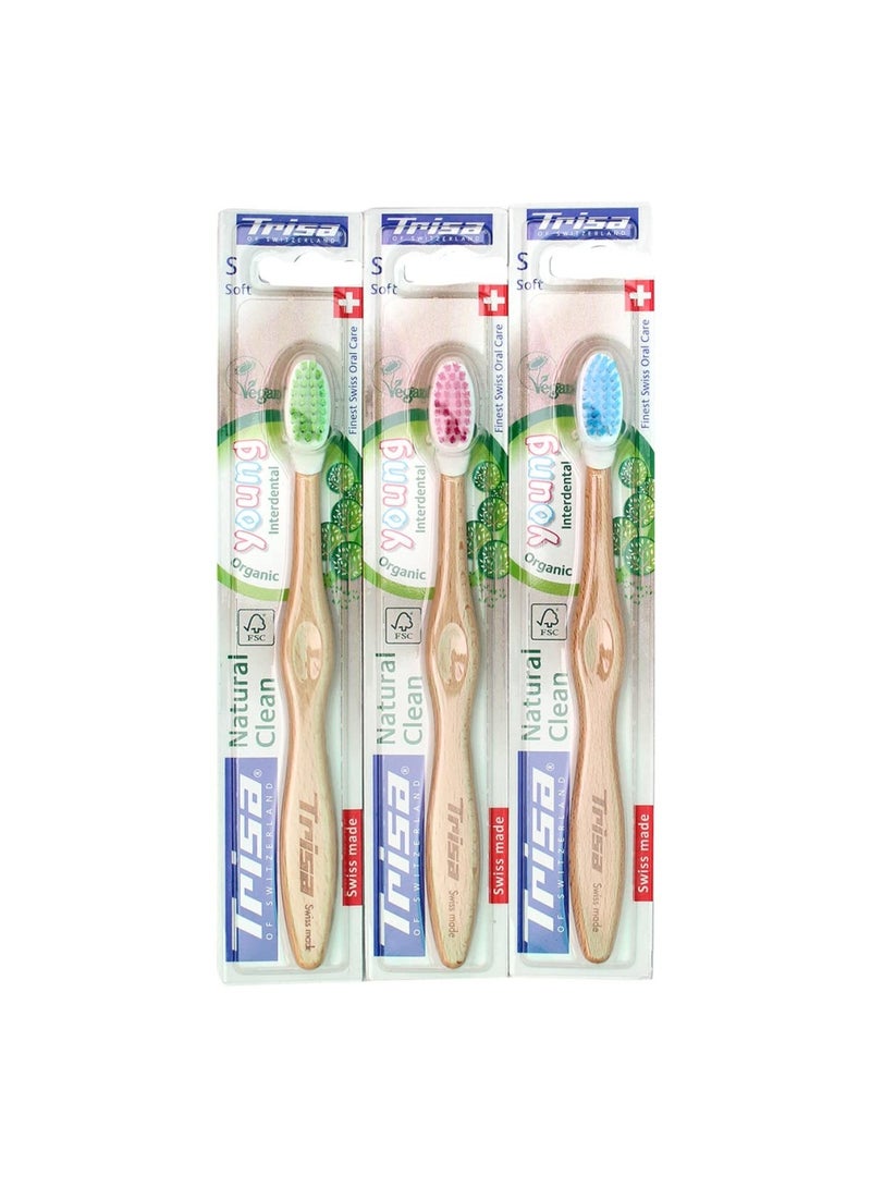 Natural Clean Young Soft Toothbrush 6  Years  Assorted Color