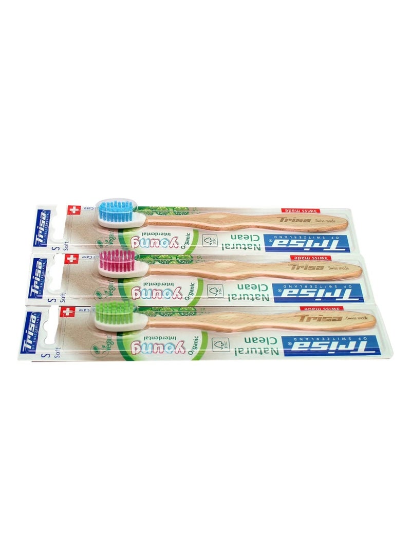 Natural Clean Young Soft Toothbrush 6  Years  Assorted Color