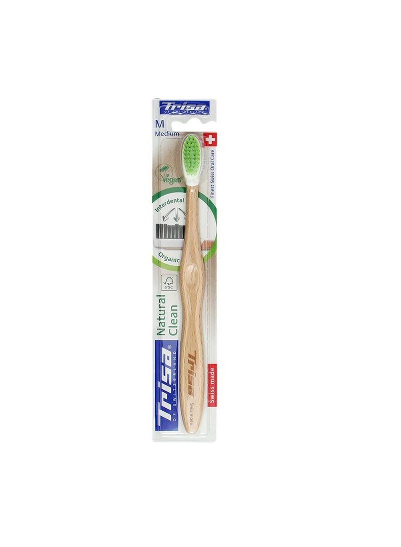 Natural Clean Medium Toothbrush  Assorted Color