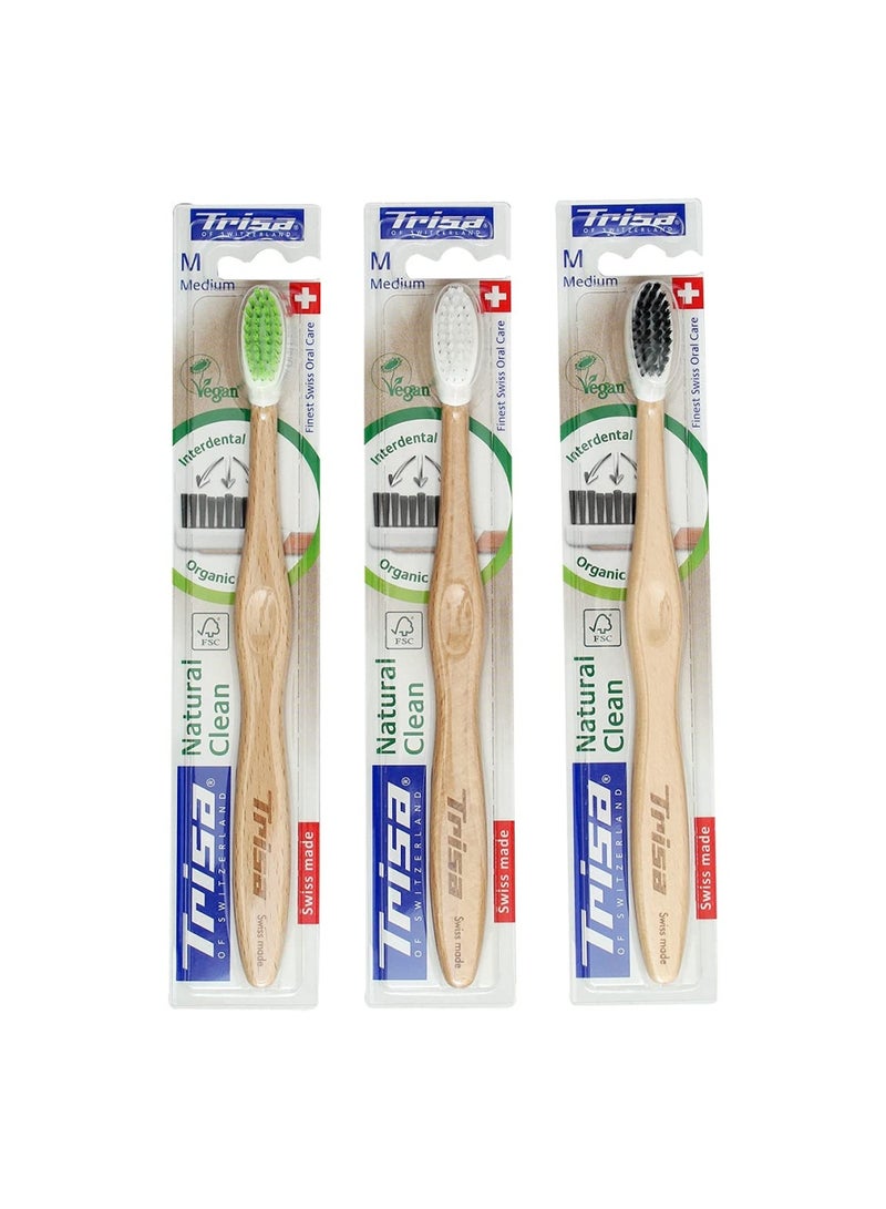 Natural Clean Medium Toothbrush  Assorted Color