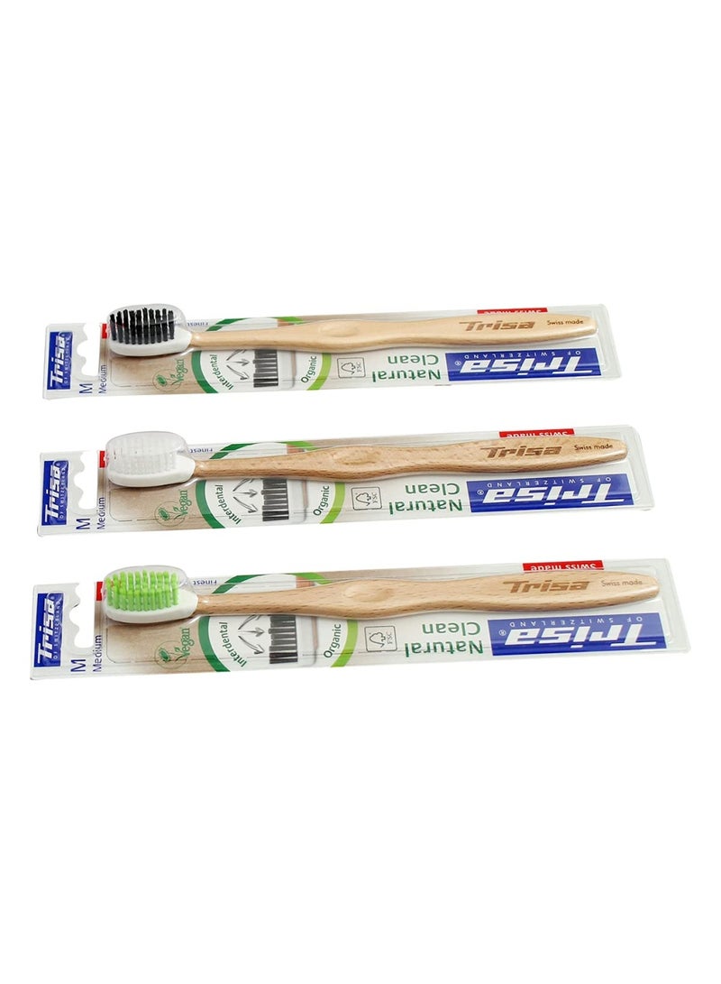 Natural Clean Medium Toothbrush  Assorted Color