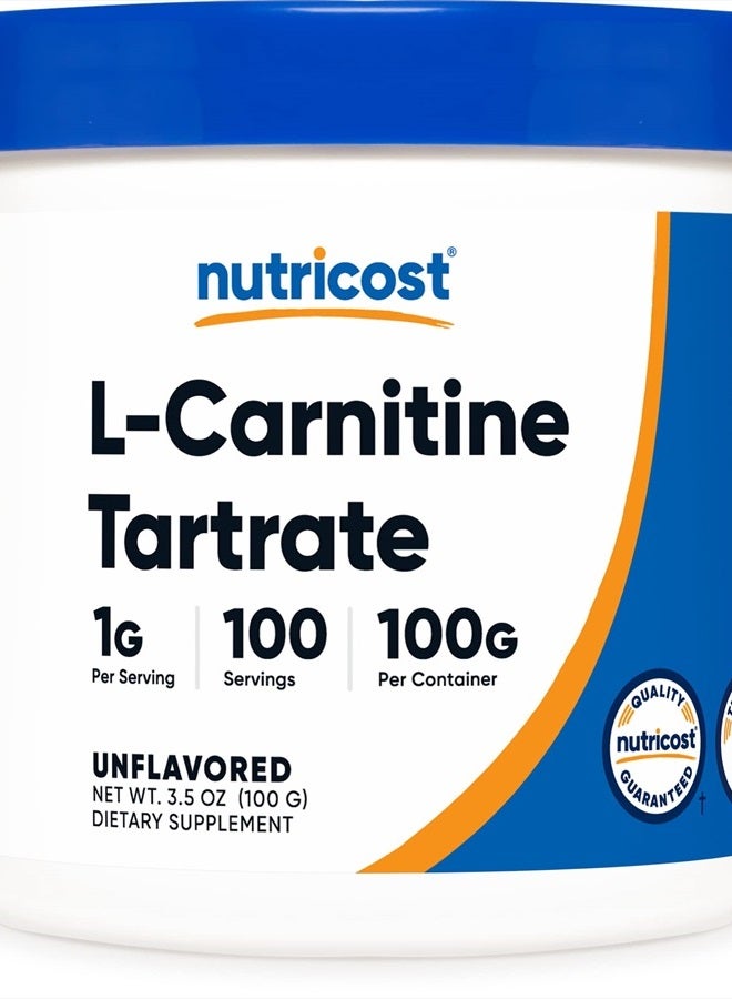 L-Carnitine Tartrate Powder 100 Grams - 1 Gram per Serving