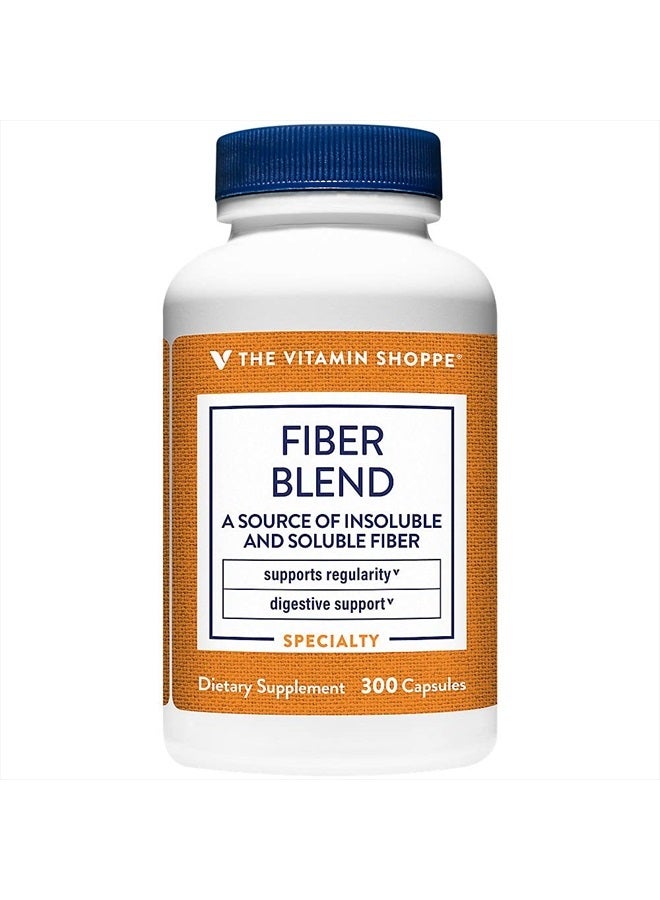 Fiber Blend, A Natural Source of Insoluble and Soluble Fiber, Supports Digestive Health & Regularity (300 Capsules)