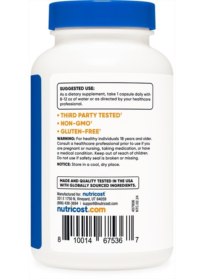 N-Acetyl L-Cysteine (NAC) 600mg, 120 Vegetarian Capsules - Non-GMO, Gluten Free, Vegetarian Caps