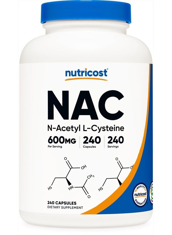 NAC, N-Acetyl L-Cysteine, 600mg - 240 Capsules