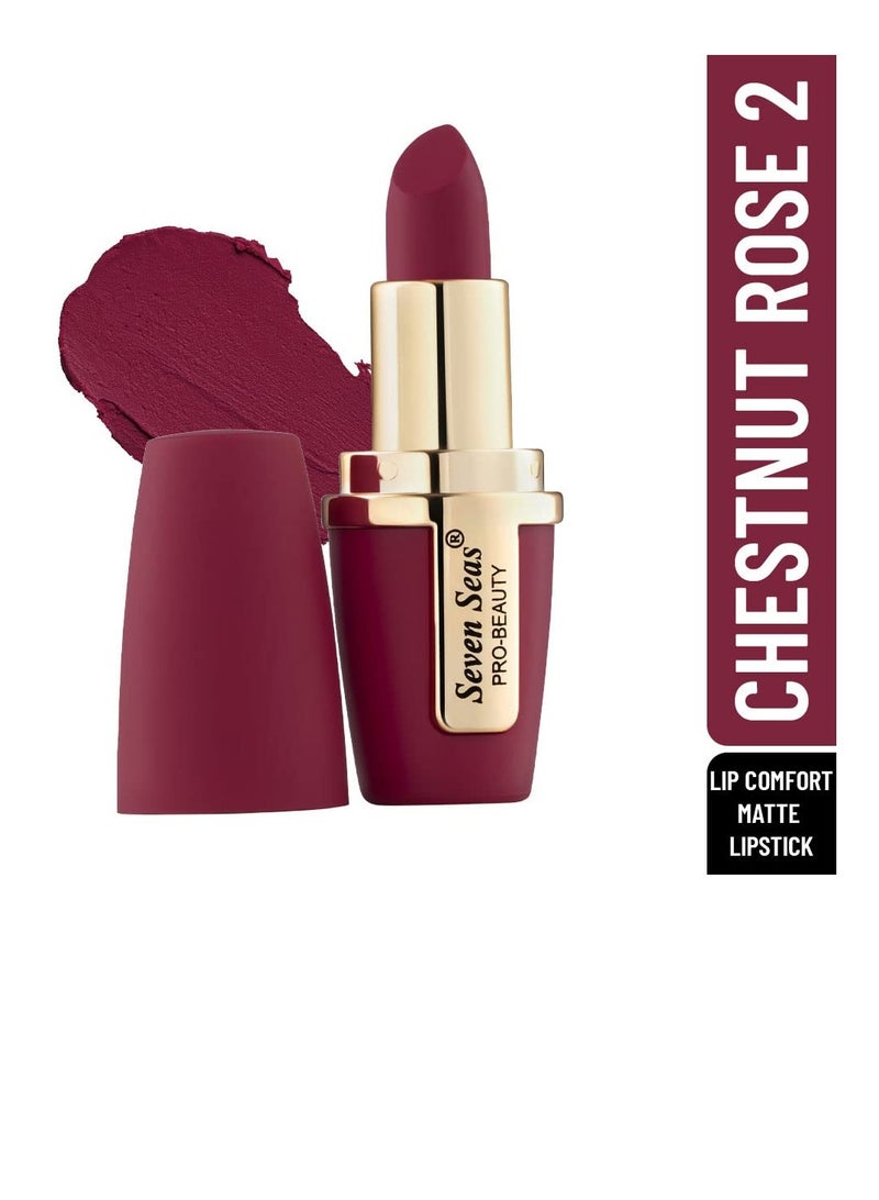 Seven Seas Lip Comfort Velvet Finish Matte Lipstick Long Lasting Smooth Application fsun proTransferproof and Smudge Proof  Highly Pigemented Lipstick for Women  Chestnut Rose 2