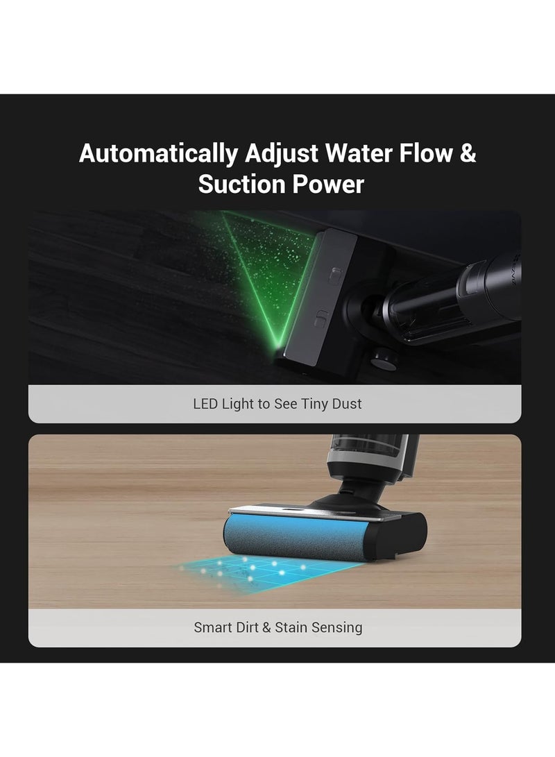 Cordless Wet-Dry Vacuum Cleaner, Sweep & Mop, Self-Cleaning, Anti-Bacteria, Anti-Odor, Clean up to 200m², Ozone Sterilization Air-Dry, Stain Sensing, Dual-Tank, LED, Safe for Pet (RH2)