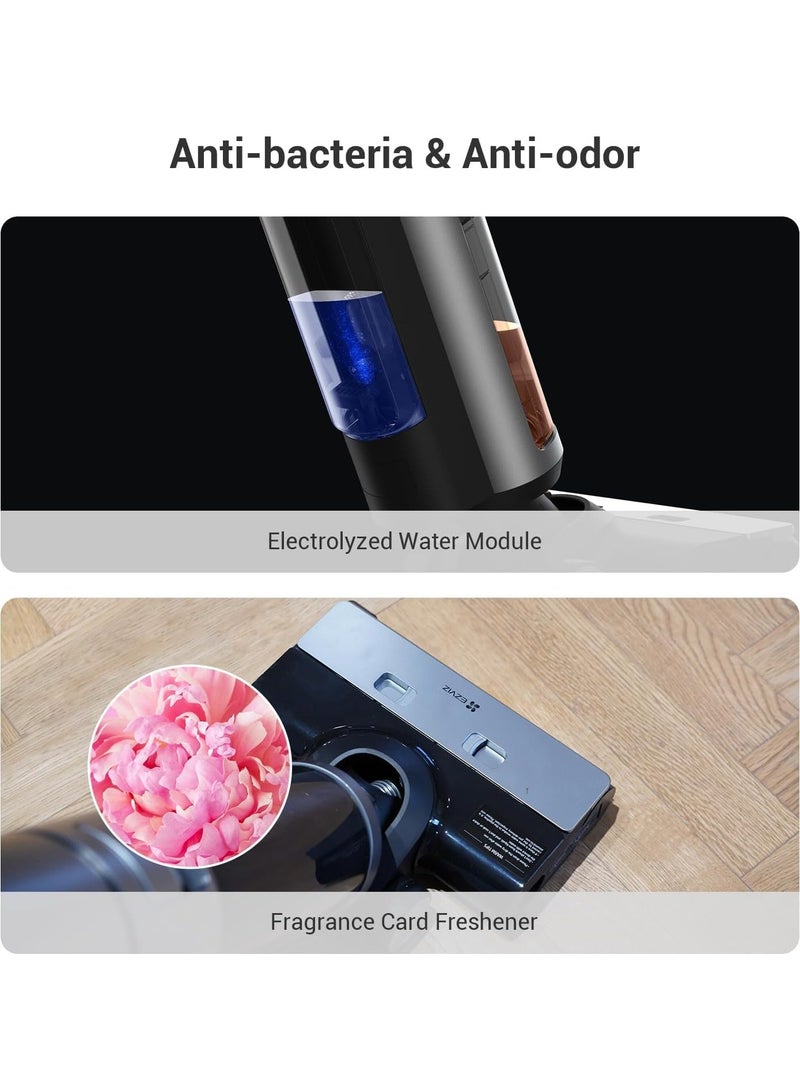 Cordless Wet-Dry Vacuum Cleaner, Sweep & Mop, Self-Cleaning, Anti-Bacteria, Anti-Odor, Clean up to 200m², Ozone Sterilization Air-Dry, Stain Sensing, Dual-Tank, LED, Safe for Pet (RH2)