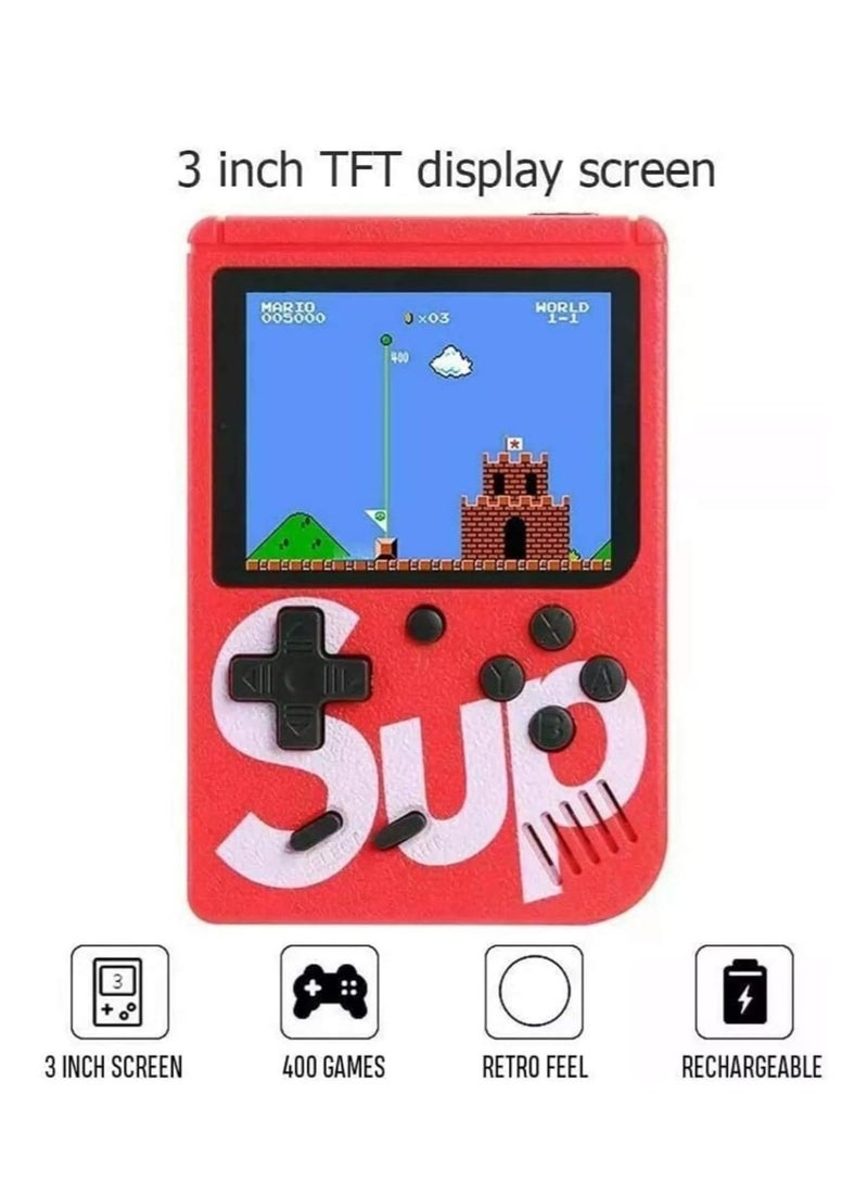 Handheld Retro Game Console 400 in 1 Portable Gaming System, Classic Video Games 2.8 Inch Color Screen, Rechargeable Battery with Nostalgic Entertainment for Kids & Adults