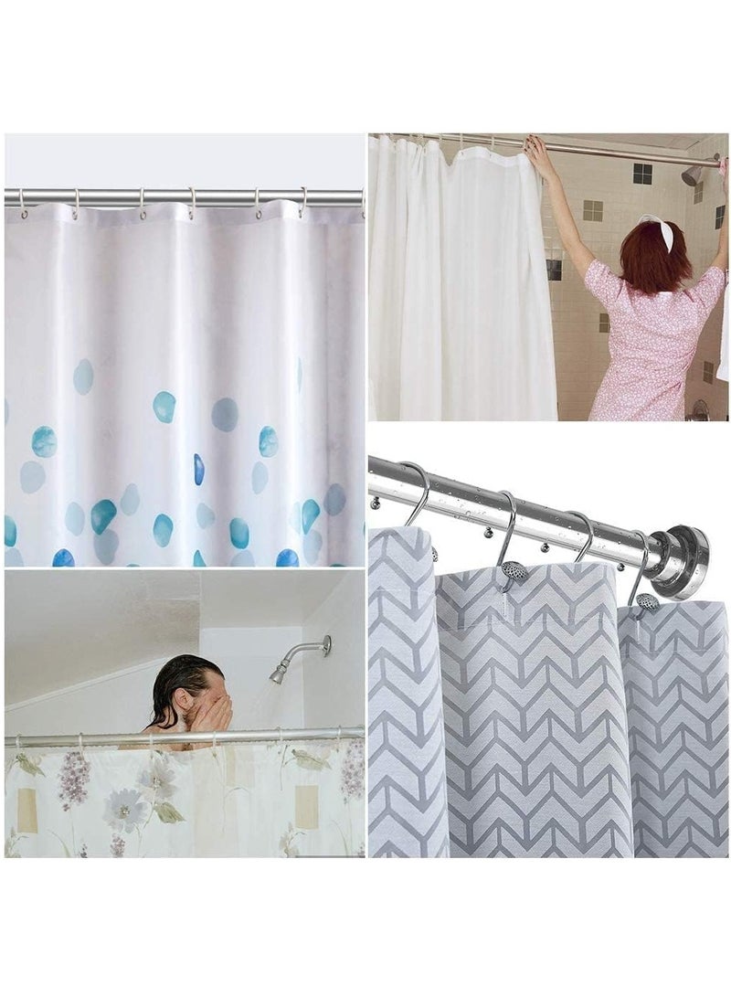 Curtain Rod, 60cm to 105cm Adjustable Length Telescopic Tension Bar Stainless Steel for Shower Stalls Bathtubs Closets Windows Changing Areas - Non-Slip No Drilling