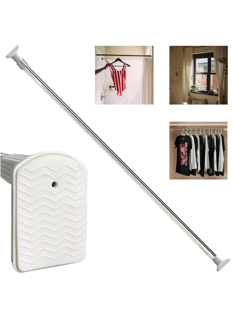 Tension Curtain Rod, 110cm to 195cm Adjustable, No Drilling Required, Stainless Steel, for Shower, Bathtub, Closet, Window