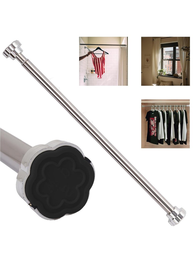 Curtain Rod, 120cm to 220cm Adjustable Length Telescopic Tension Bar Stainless Steel for Shower Stalls Bathtubs Closets Windows Changing Areas - Non-Slip No Drilling