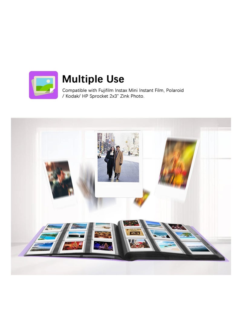 432 Pockets Photo Album for Fujifilm Instax Mini Camera for Polaroid Camera 11 90 70 9 8 LiPlay Instant Camera for Polaroid Snap SnapTouch PIC 300 Z2300 Camera Purple