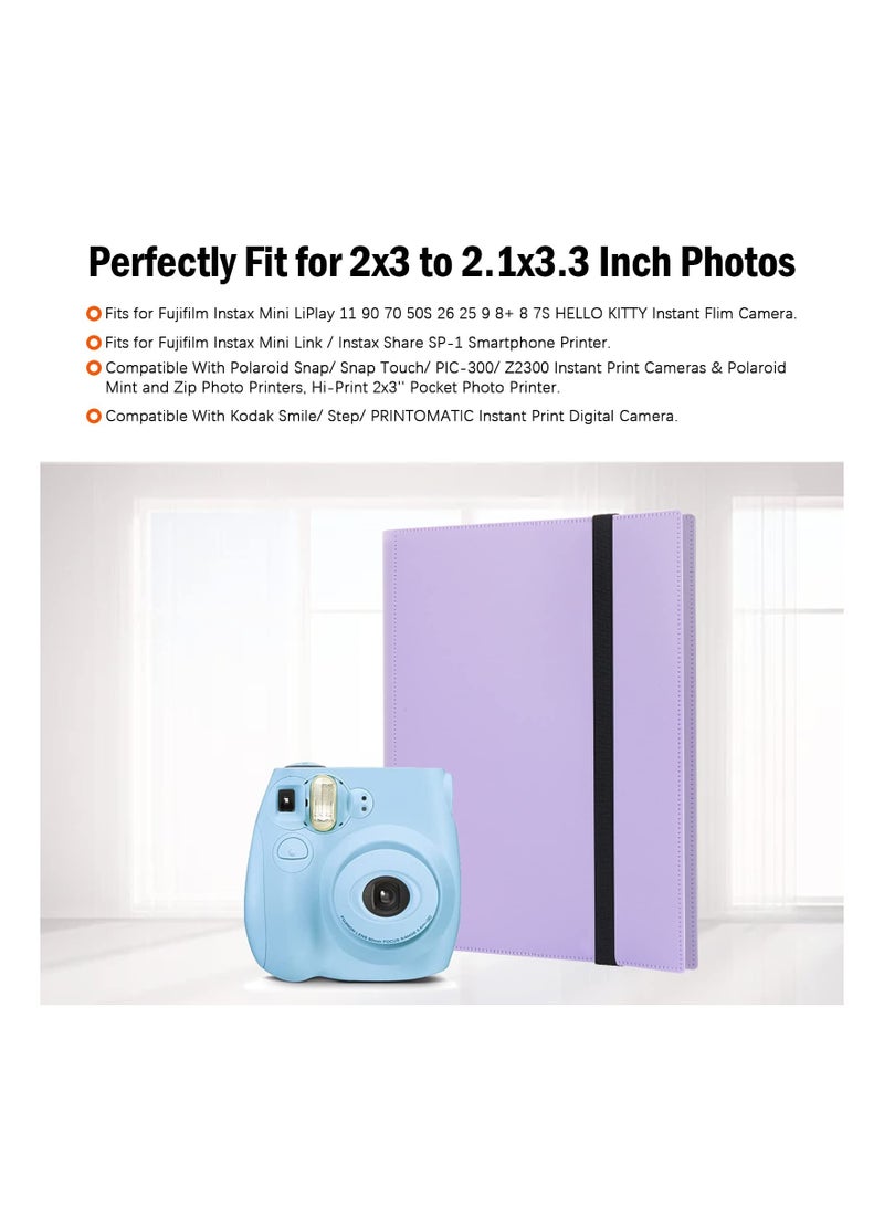 432 Pockets Photo Album for Fujifilm Instax Mini Camera for Polaroid Camera 11 90 70 9 8 LiPlay Instant Camera for Polaroid Snap SnapTouch PIC 300 Z2300 Camera Purple