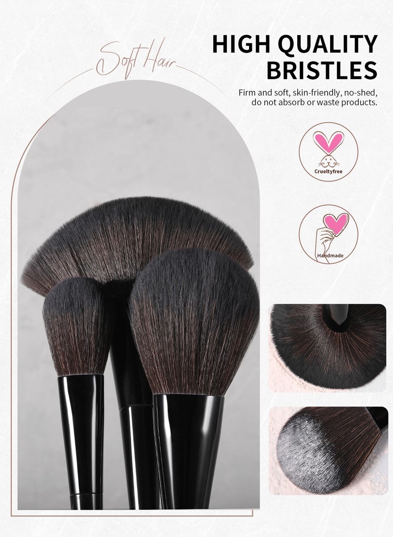 Makeup Brushes Set Professional 30Pcs Obsidian Makeup Brushes Premium Synthetic Powder Kabuki Foundation Contour Blush Concealer Eye Shadow Blending Eyeliner Crease Eyebrow Make Up Brush Kit