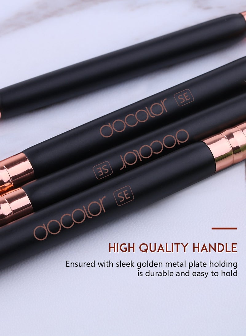 Double Sided Makeup Brushes, 6Pcs Double Ended Eyeshadow Brush Set Professional Eye Makeup Brushes Set Foundation Eyeshadow Blending Eyebrow Travel Make Up Brushes Kits