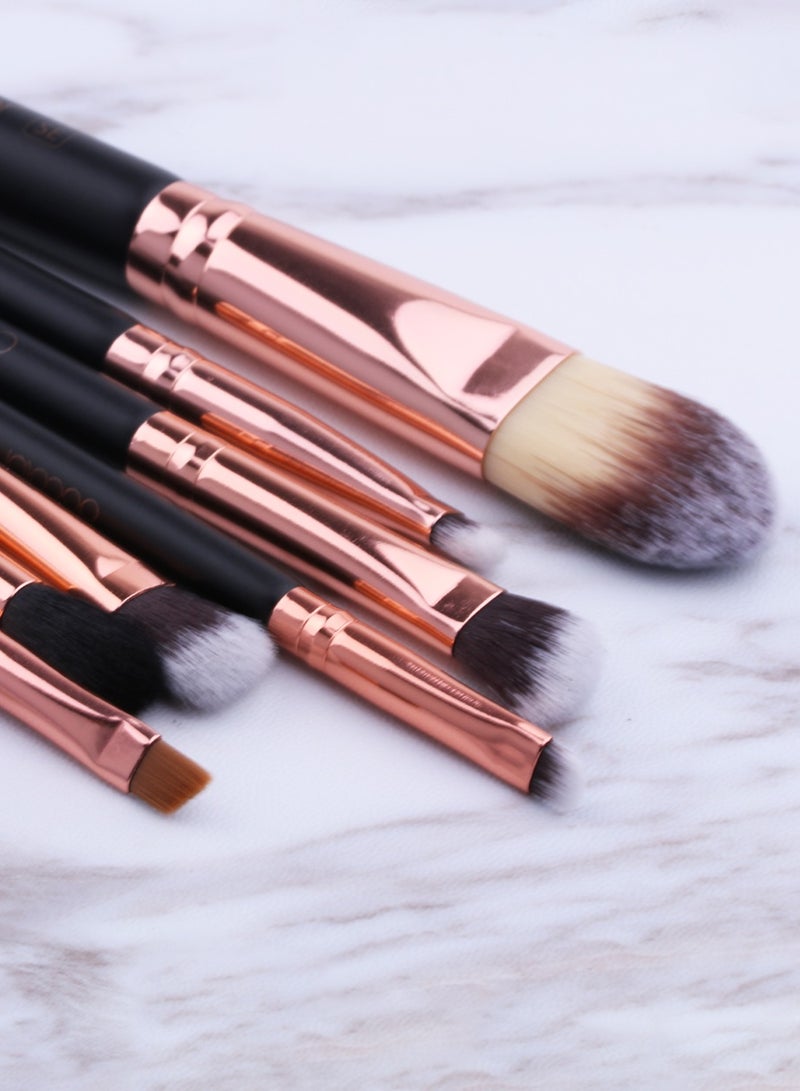 Double Sided Makeup Brushes, 6Pcs Double Ended Eyeshadow Brush Set Professional Eye Makeup Brushes Set Foundation Eyeshadow Blending Eyebrow Travel Make Up Brushes Kits