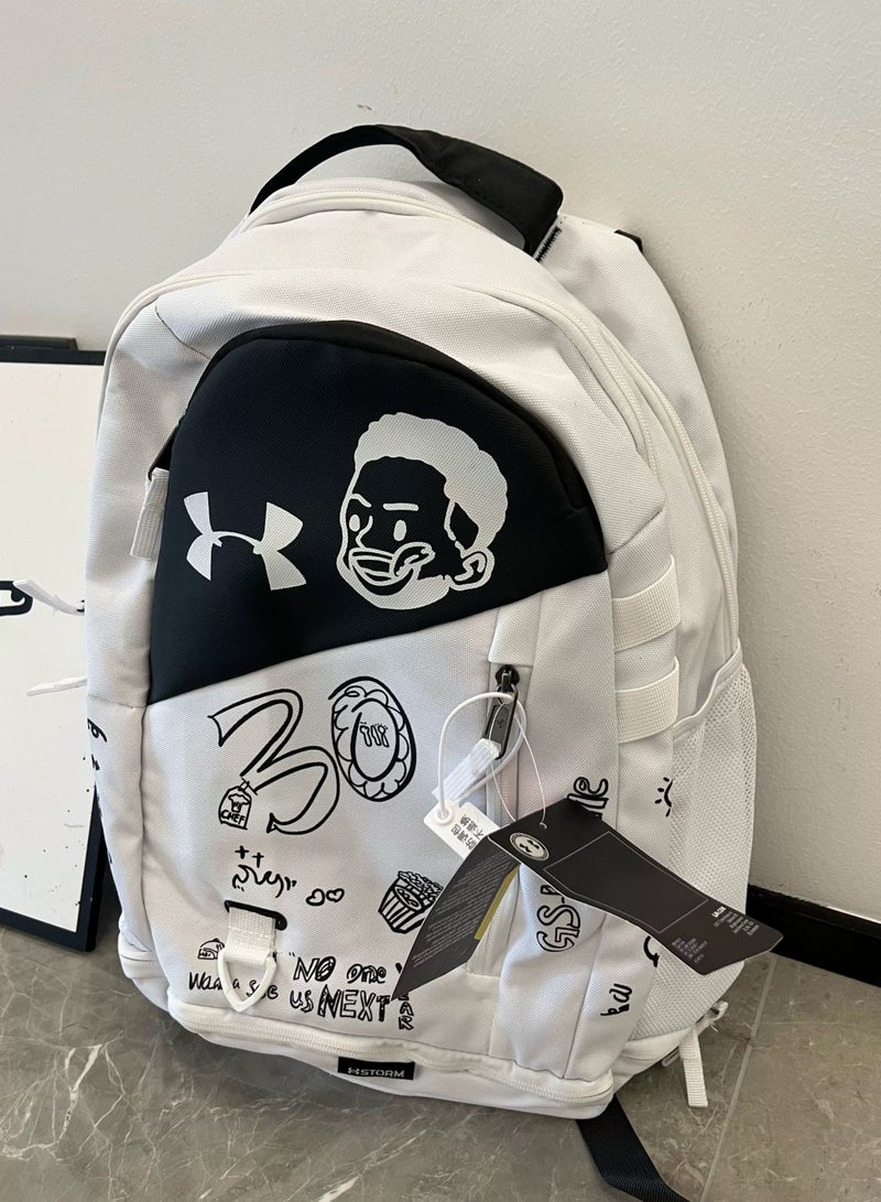 【School Season】Sports style classic schoolbag Graffiti schoolbag same style schoolbag with independent shoe compartment basketball schoolbag sports schoolbag