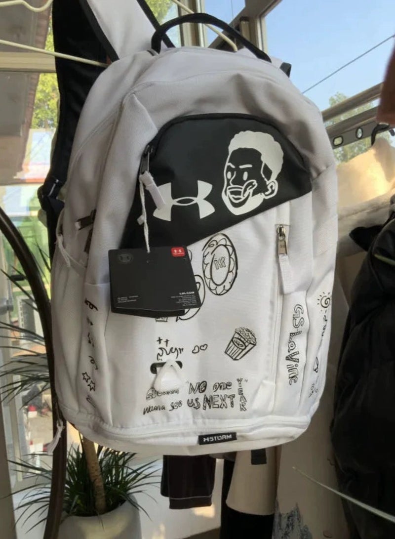 【School Season】Sports style classic schoolbag Graffiti schoolbag same style schoolbag with independent shoe compartment basketball schoolbag sports schoolbag