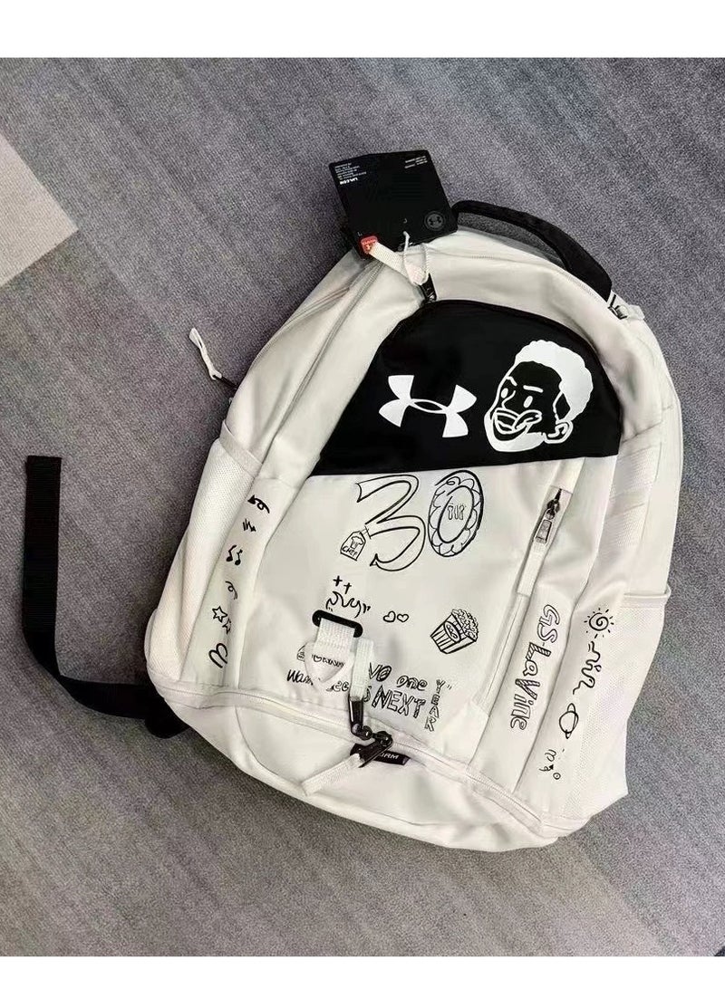 【School Season】Sports style classic schoolbag Graffiti schoolbag same style schoolbag with independent shoe compartment basketball schoolbag sports schoolbag