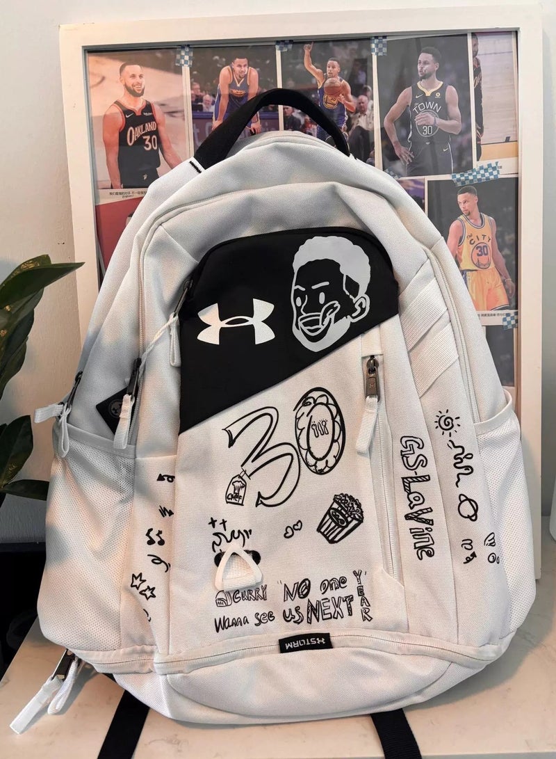 【School Season】Sports style classic schoolbag Graffiti schoolbag same style schoolbag with independent shoe compartment basketball schoolbag sports schoolbag