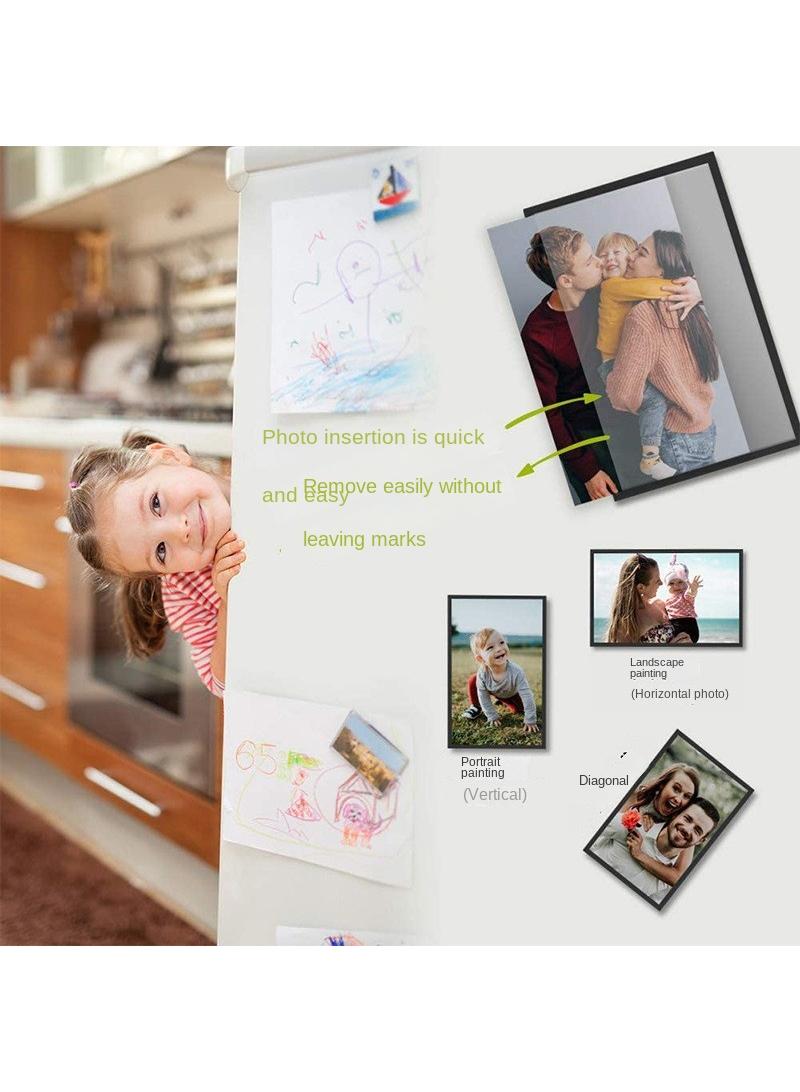 12Piece 4*6inch black Transparent Creative Diy Magnetic Pvc Hollow Photo Frame Stickers