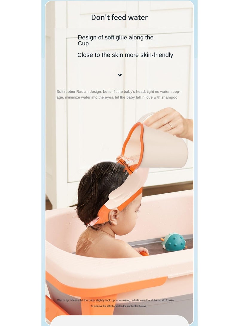 2-Piece Baby Silicone Adjustable Shower Cap Water Blocking Ear Protection Shampoo Cap