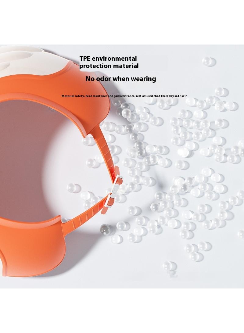 2-Piece Baby Silicone Adjustable Shower Cap Water Blocking Ear Protection Shampoo Cap