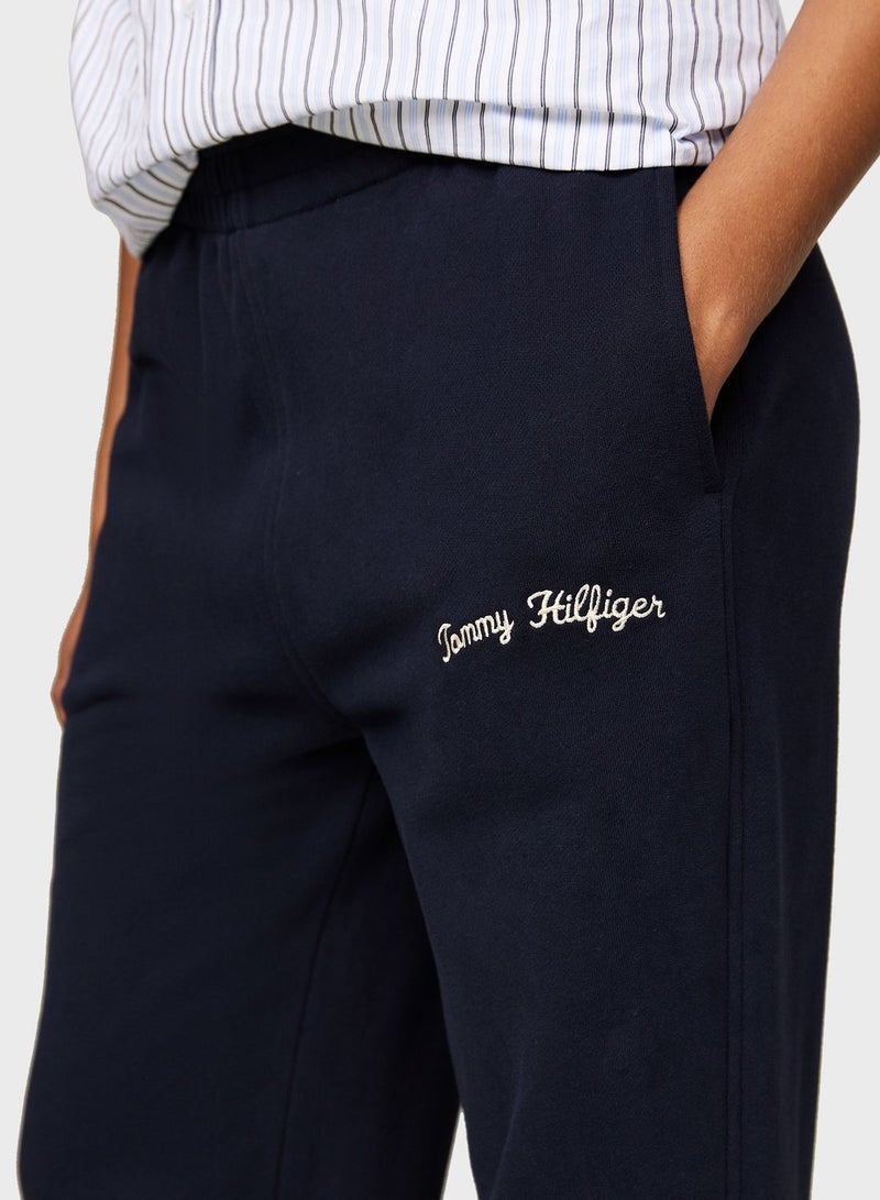 High Waist Logo Detail Sweatpants