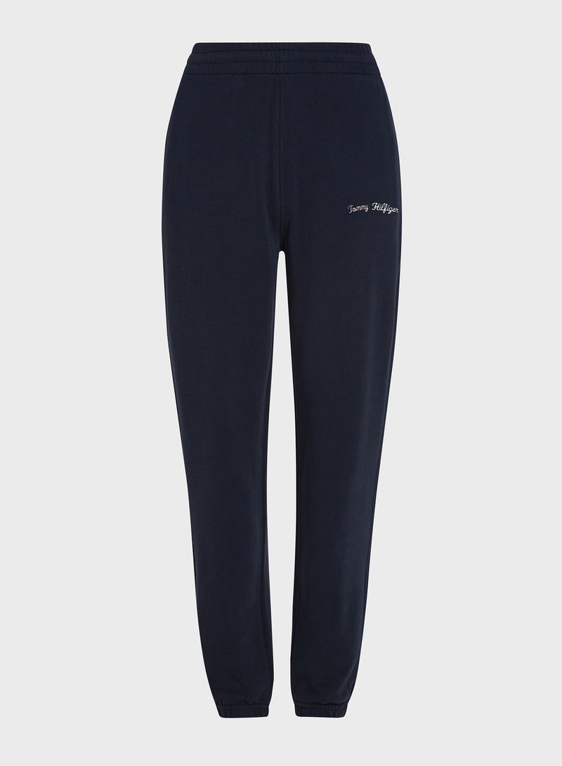 High Waist Logo Detail Sweatpants