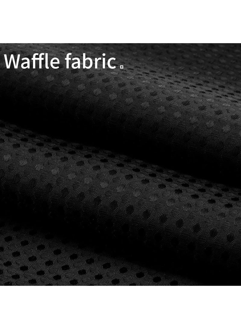 Premium Shower Curtain Thick Fabric Waffle Weave Design 5-Star Hotel Quality, Waterproof Mildew-proof No Smell Washable with 12 Hooks for Bathroom (Black, 180 x 180cm)