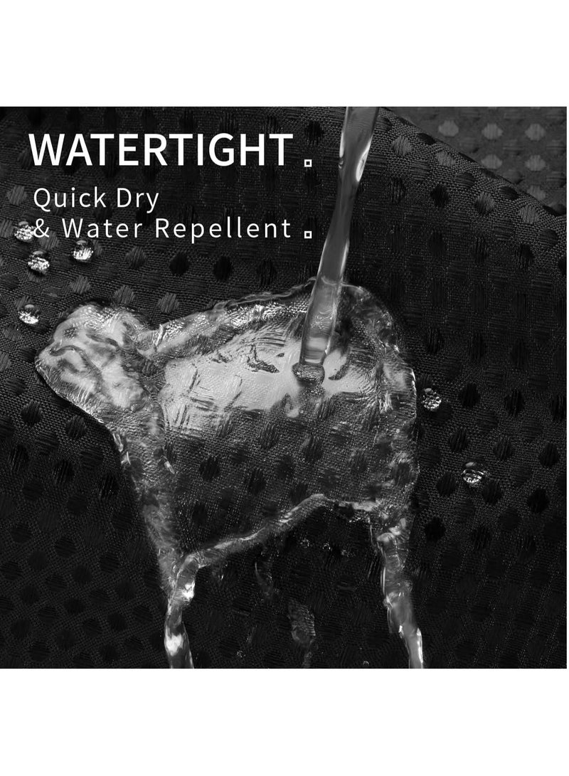 Premium Shower Curtain Thick Fabric Waffle Weave Design 5-Star Hotel Quality, Waterproof Mildew-proof No Smell Washable with 12 Hooks for Bathroom (Black, 180 x 180cm)