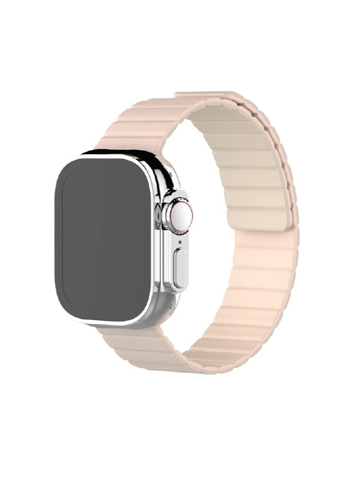 Moxedo Dual-Color Magnetic Watch Band Compatible with Apple Watch Series Ultra 2/9/8 Ultra /8/7/6/5/4/3/SE 44/45/49mm - (Power Rose Gold)