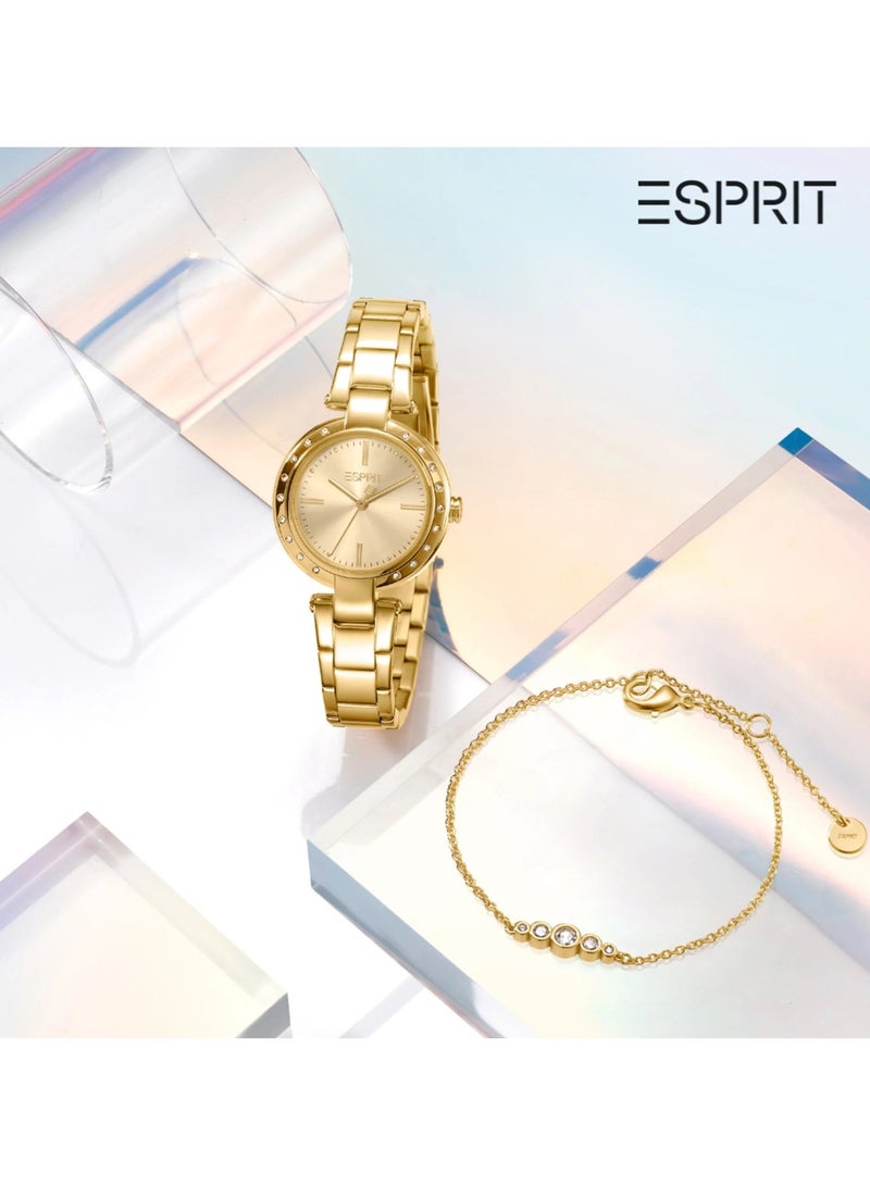 Esprit Stainless Steel Analog Women's Bracelet Watch With Stainless Steel Gold ES1L230M0055