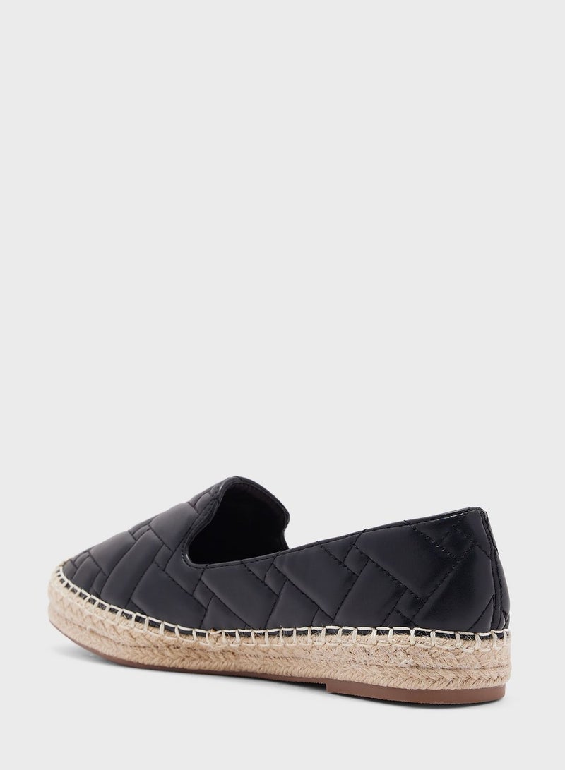 Woven Effect Quilted  Espadrille