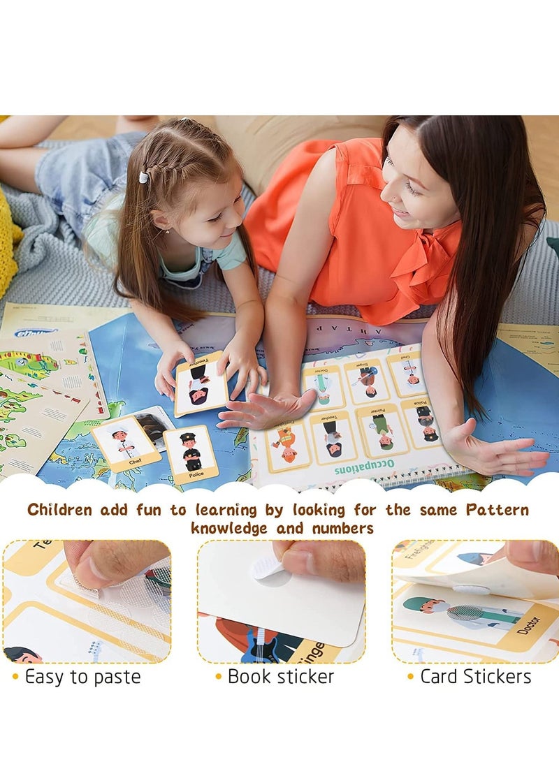 Busy Book for Toddlers Preschool Learning Activities, 32 Themes Montessori Binder Early Educational Drawing Toys Book, Autism Learning Materials and Tracing Coloring Busy Board for Boys & Girls