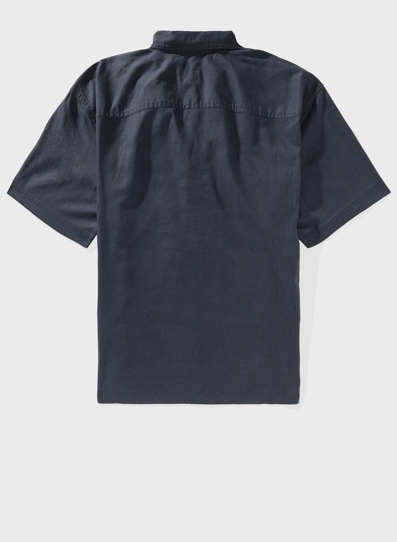 Linen Blend Pullover Shirt